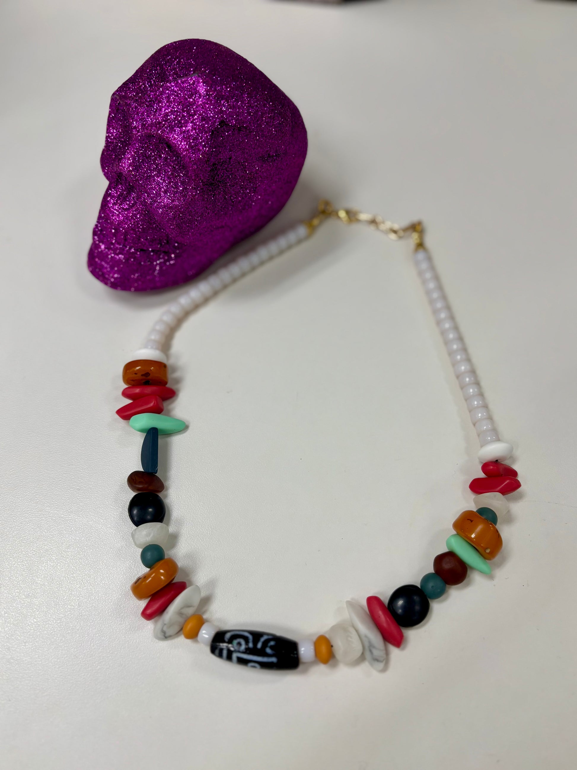 Upcycled Tribal Bead Necklace