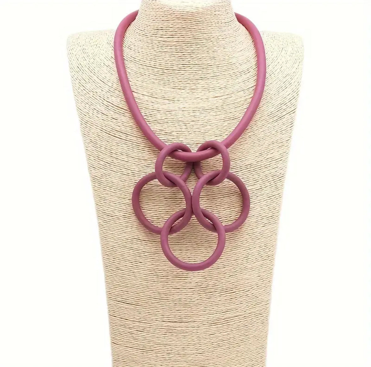 Bohemian Three-Strand Red Rubber Knot Design