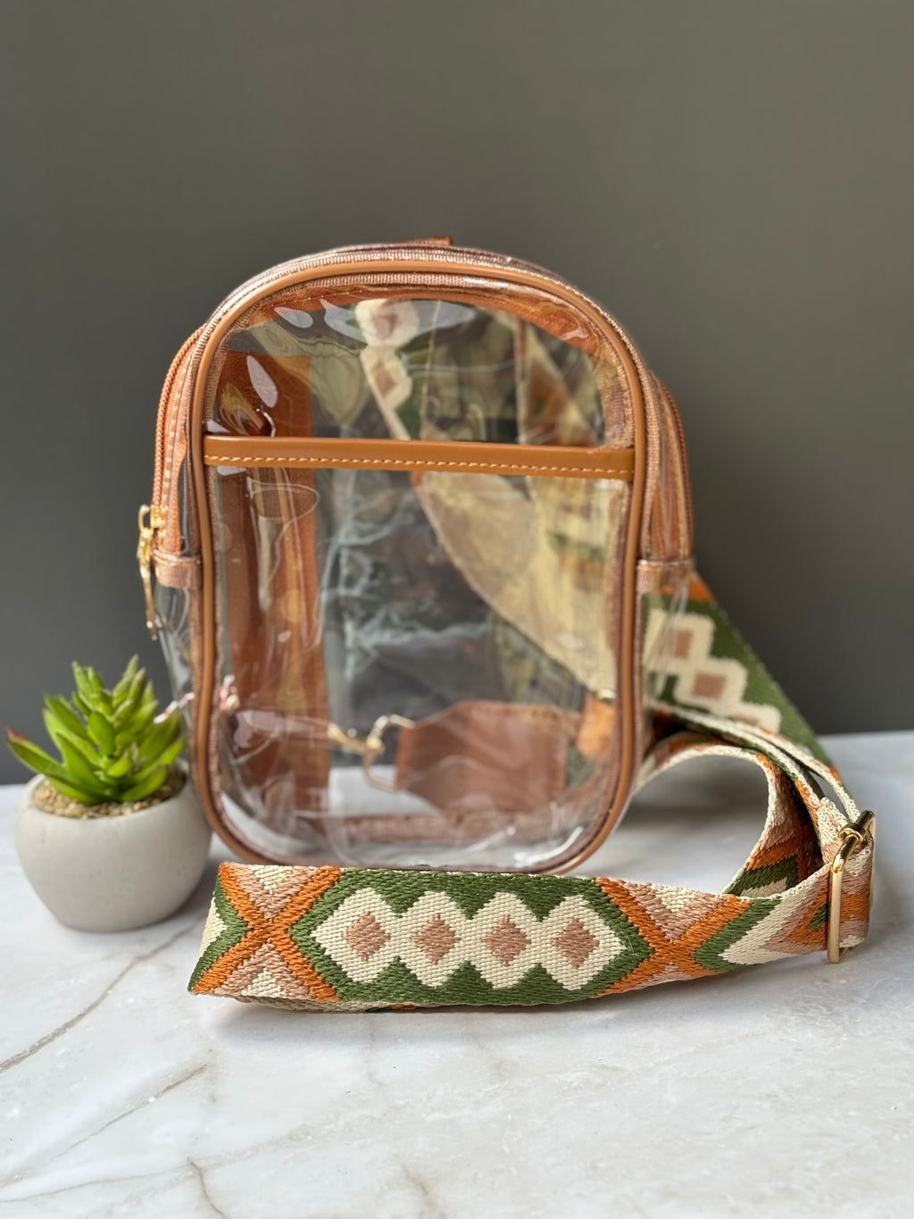 Clear Sling Bag with Guitar Strap, concert and stadium approved