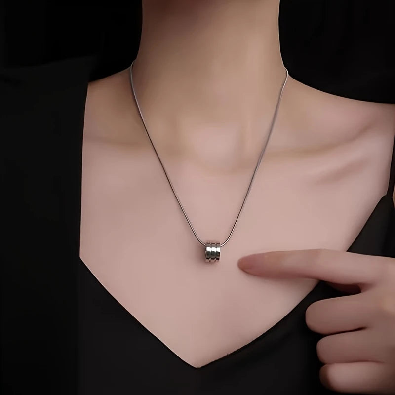 Simple, minimalist silver plated necklace