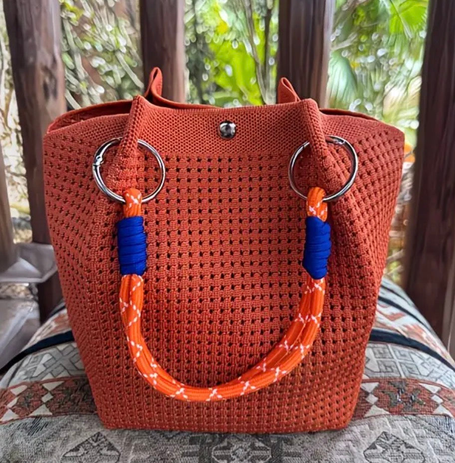 Chic Bucket Style Handbag with Geometric, Stripes, Polka Dots or Different Woven Designs