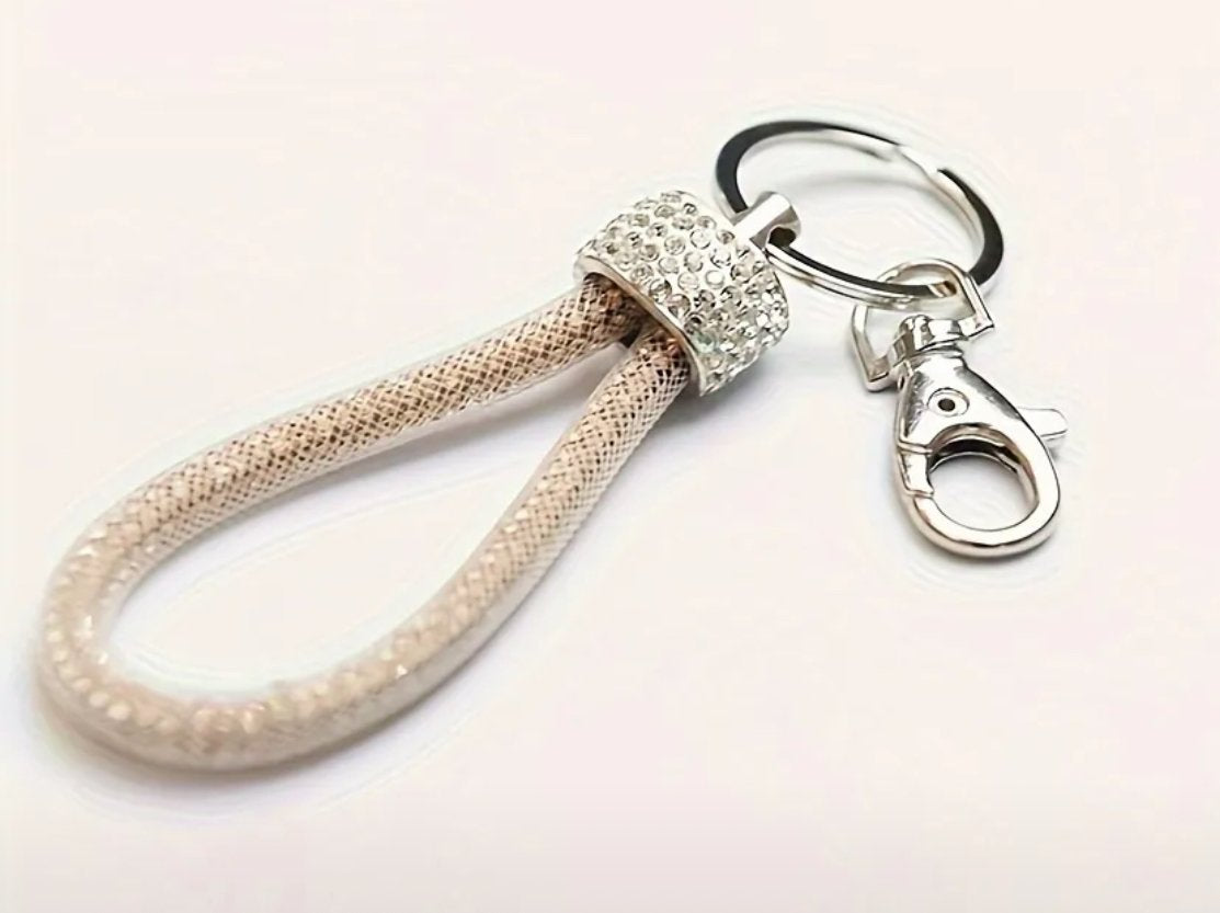 Synthetic Gemstone Encrusted Keychain